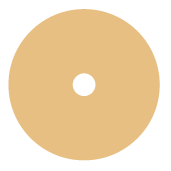 cercle beige représentant l'arôme de la noix de cajou